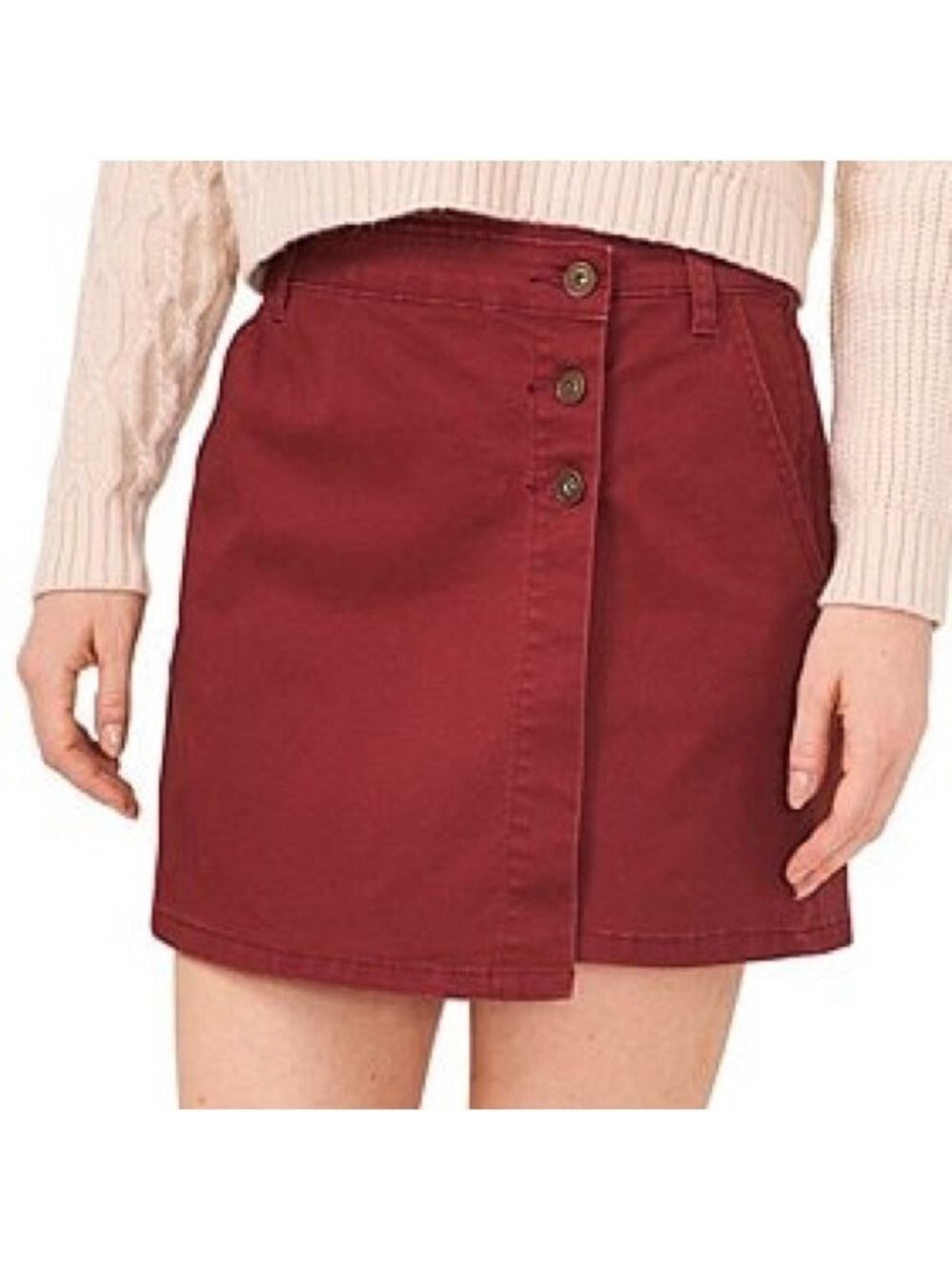NWT $78 Chelsea & Violet
Asymmetrical Hem Pocketed Suede Denim Mini Skirt